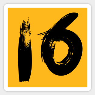 Number 16 Sticker